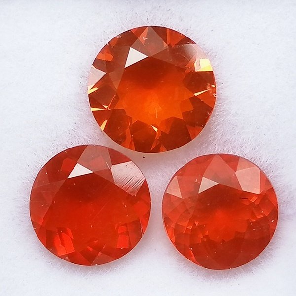 3 pcs  Πορτοκαλί Οπάλιο  - 3.47 ct - Instituto Gemólogico Español (IGE) #1.0