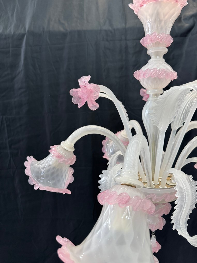Chandelier - Bianchetto - Murano glass - 5 lights / 75cm diameter #3.2