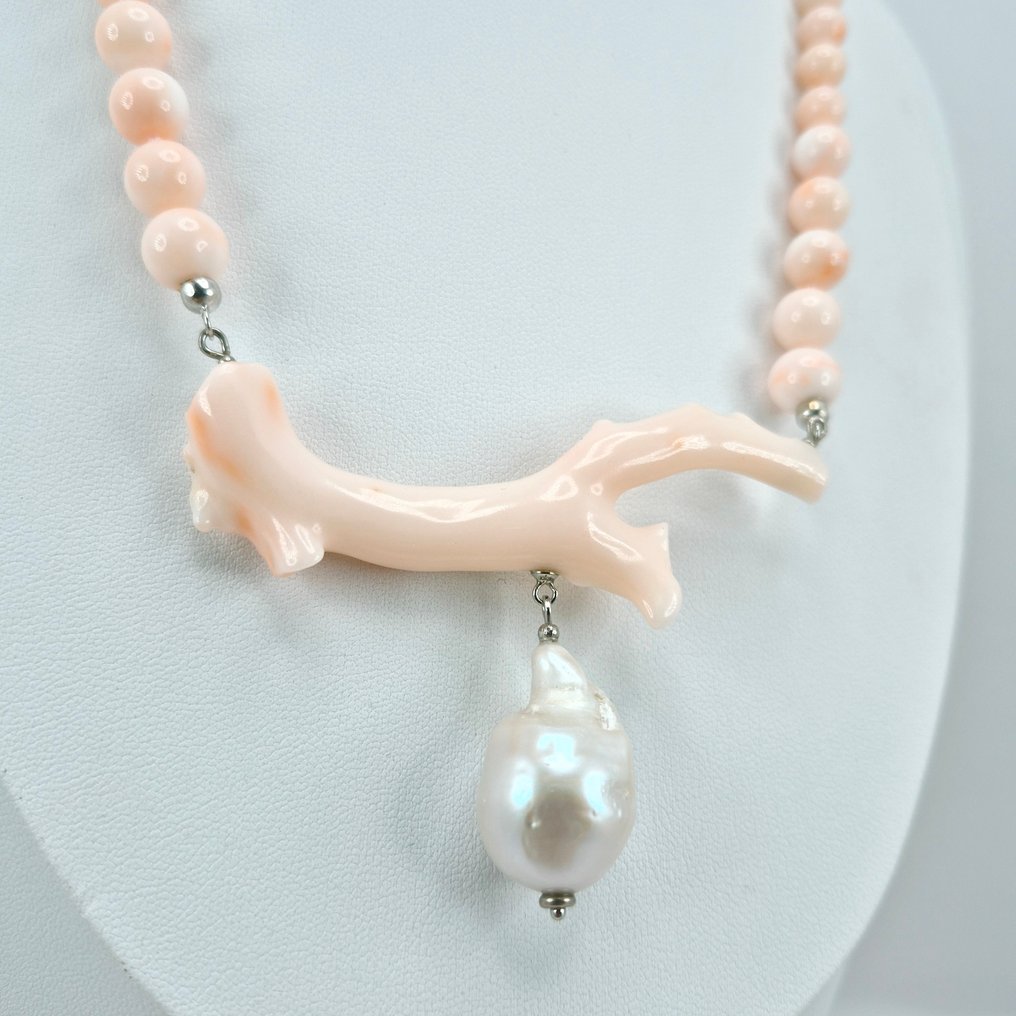 珊瑚 - 銀 - 頸鏈 - CORALLO ROSATO #3.2