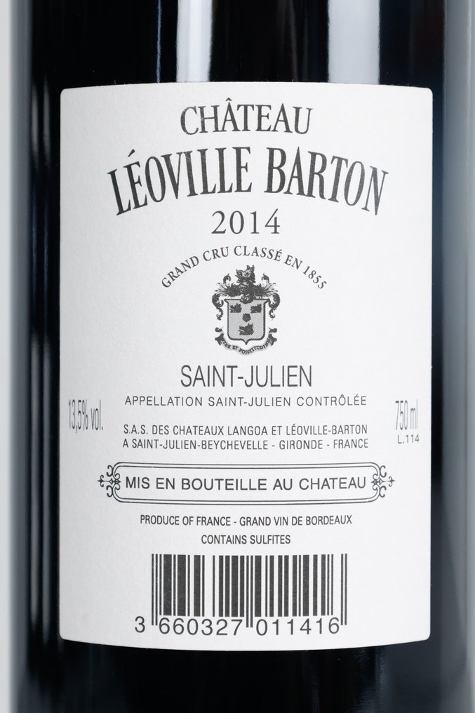 2014 Château Léoville Barton - 聖朱利安 2ème Grand Cru Classé - 1 Bottle (0.75L) #3.2