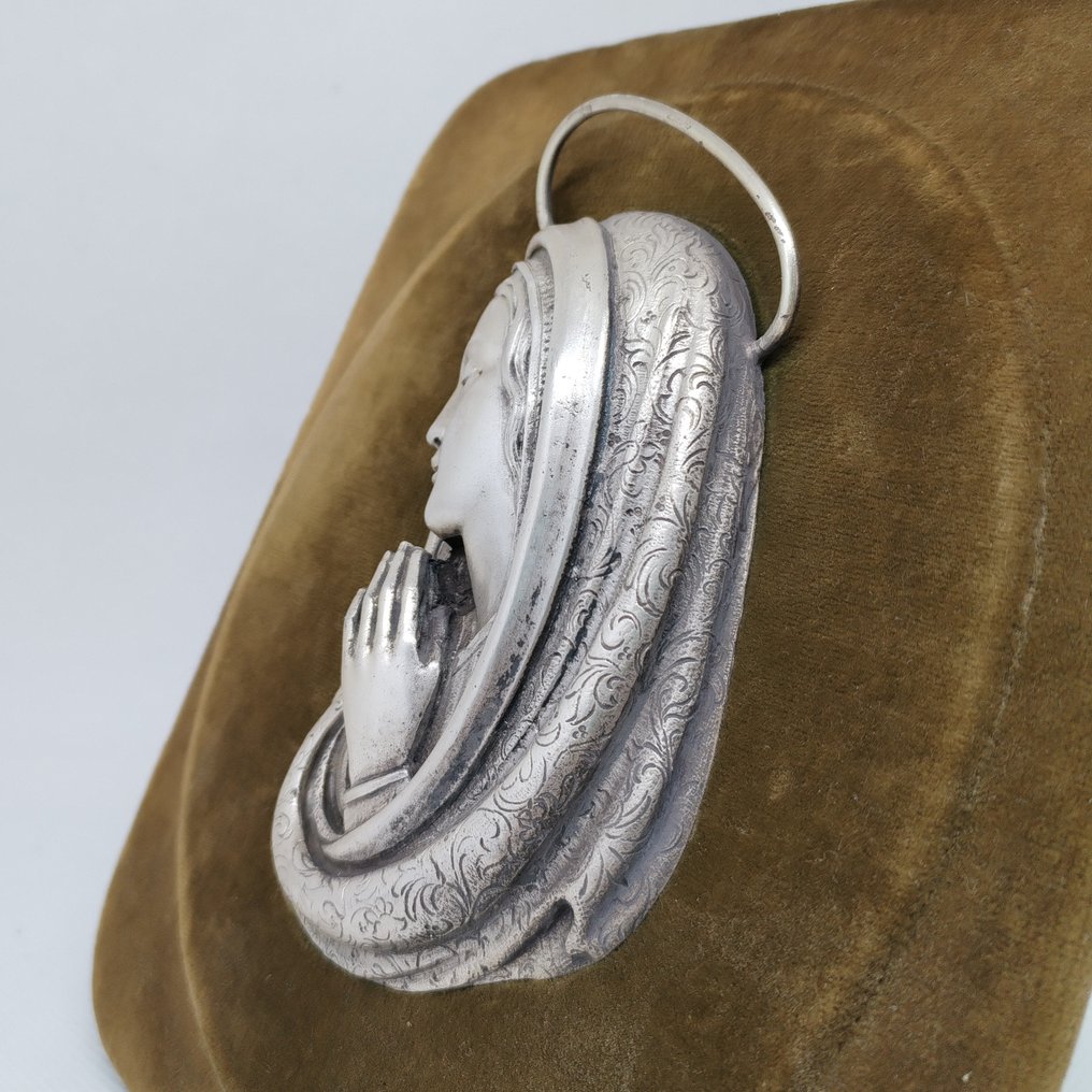 Relieff, Madonna in preghiera - 17 cm - .800 sølv #2.1