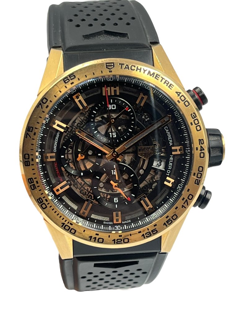 TAG Heuer - Carrera 18K Gold Calibre Heuer 01 Skeleton - CAR205B - Herre - 2010-2020  #1.0