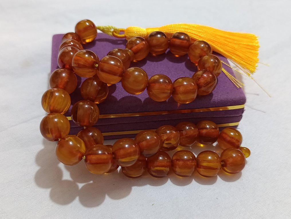 天主教念珠 - 琥珀 - 1970-1980 - 稀有的祈祷念珠 #1.0