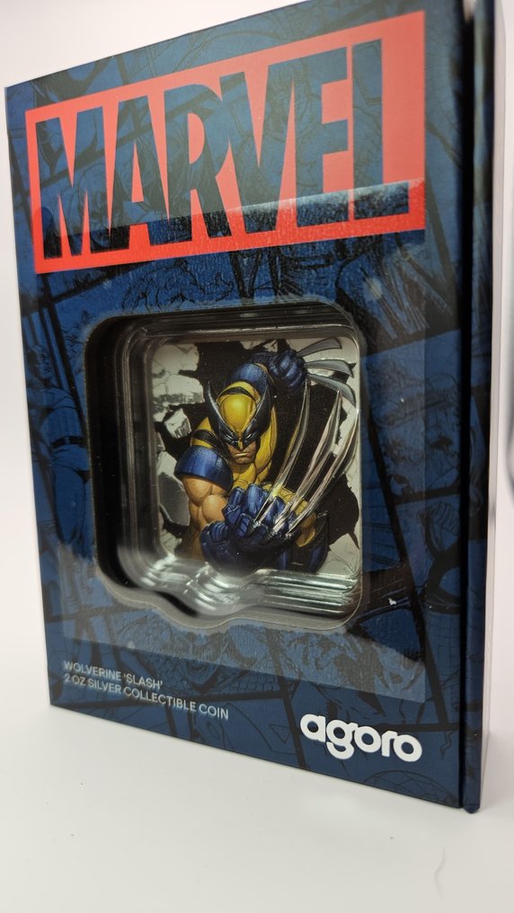 Niue. 5 Dollars Niue 2025 – Marvel – Wolverine Slash – 2 oz Silver .999 – Proof – High Relief – Limited Edition #1.0