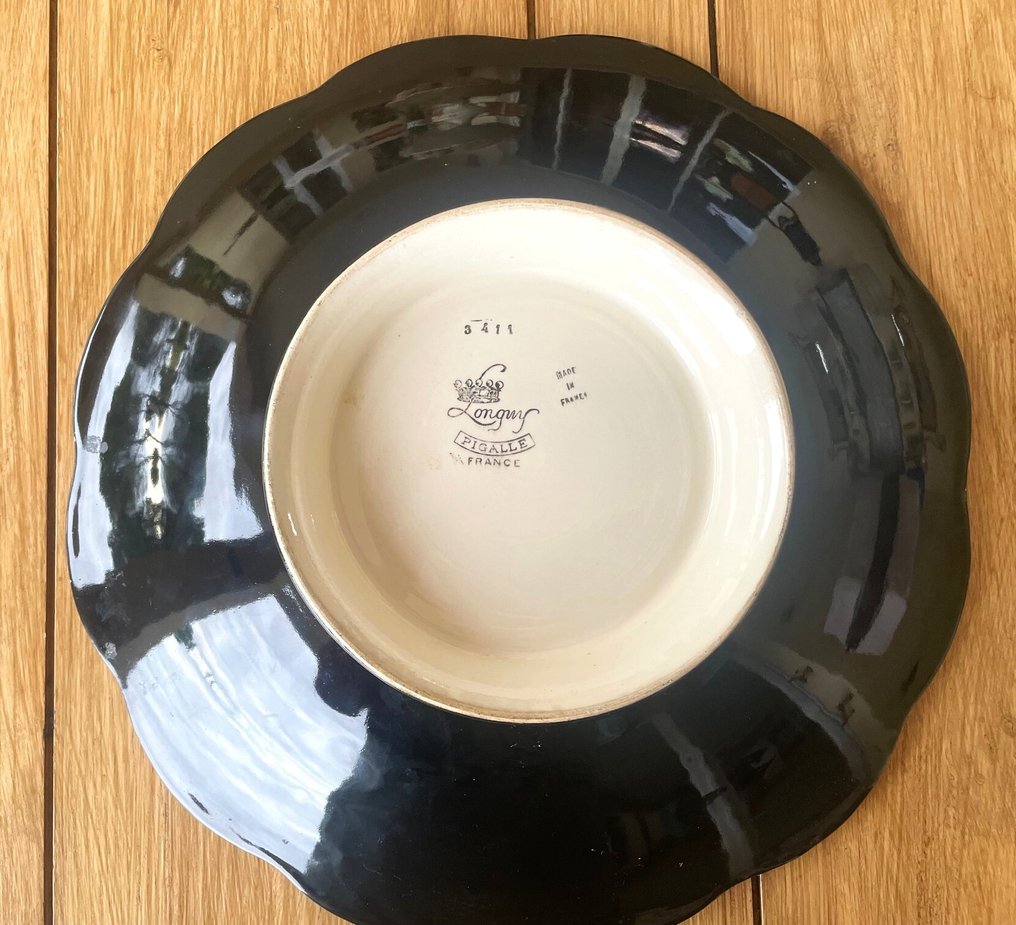 Αρ Ντεκό Αγγείο - Πήλινο - 1930-1940 - Πιατέλα φρούτων στο LONGWY. #1.0