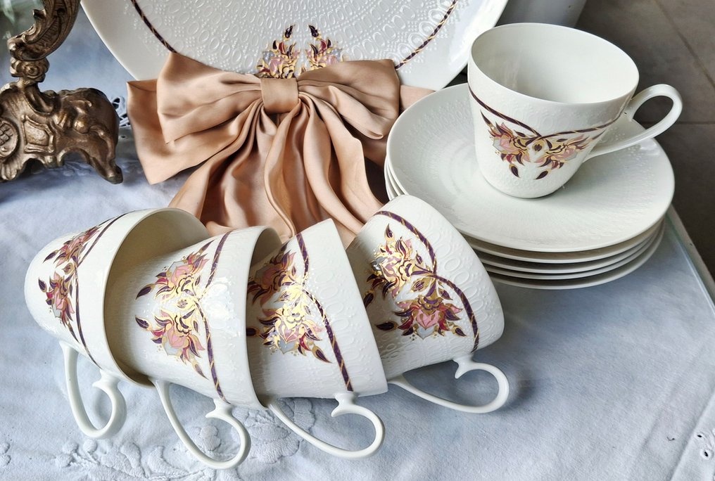 Rosenthal - Björn Wiinblad - Kaffe- och teservis (21) - Romance Orchid - Porslin #1.0