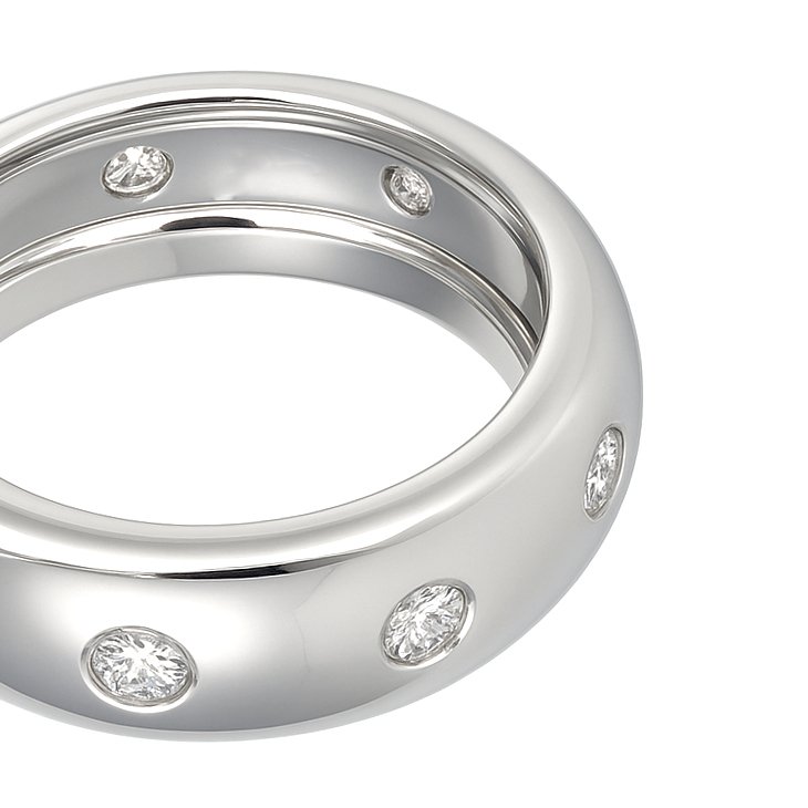 戒指 - 18 克拉 白金 -  0.32ct. tw. 鉆石 (天然)  #1.0