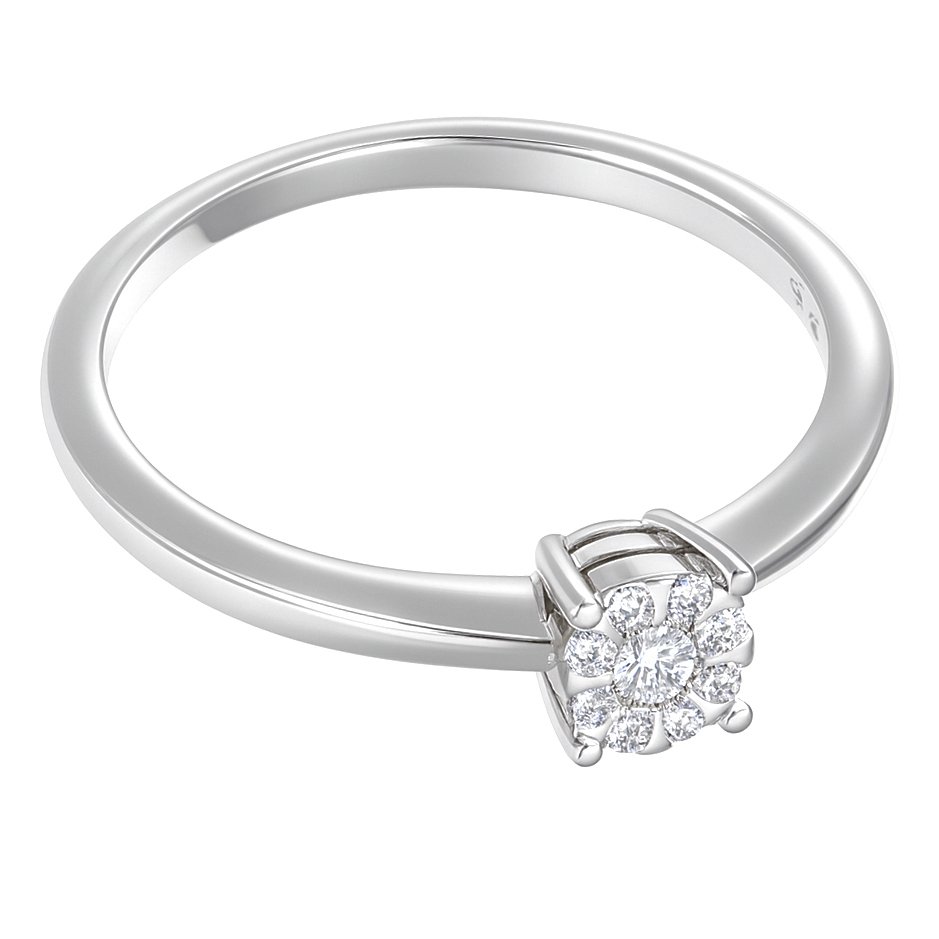 Gyűrű - 18 kt. Fehér arany - 0.12ct. tw. Gyémánt (Természetes) #4.3