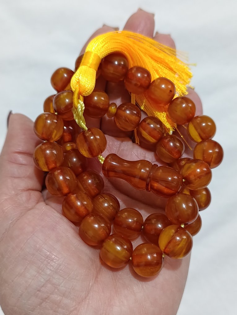 天主教念珠 - 琥珀 - 1970-1980 - 稀有的祈祷念珠 #4.3