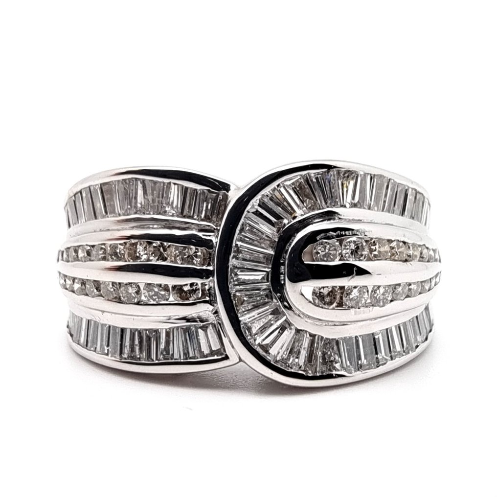 戒指 - 18K包金 白金 钻石 (天然)  - 钻石 #3.2