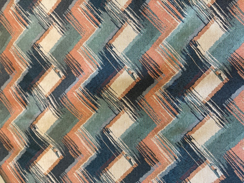 Zigzag damask fabric pastel multicolor space age style - Tessuto  - 3 m - 1,4 m #3.2