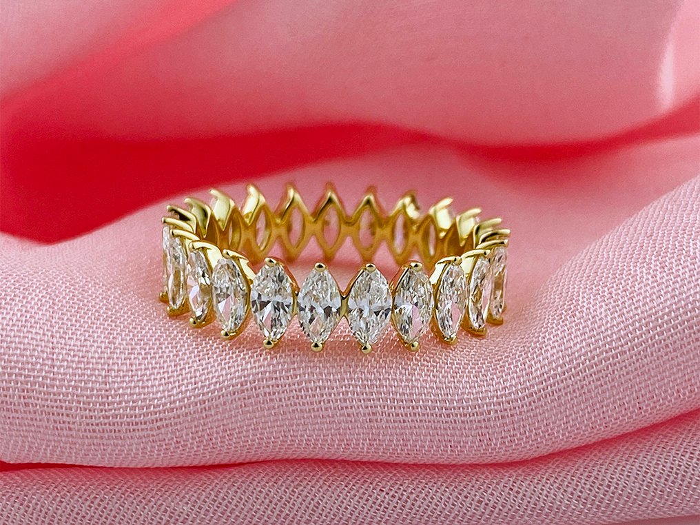 Ring - 14 karaat Geel goud -  2.69ct. tw. Diamant (Lab-grown) #3.2