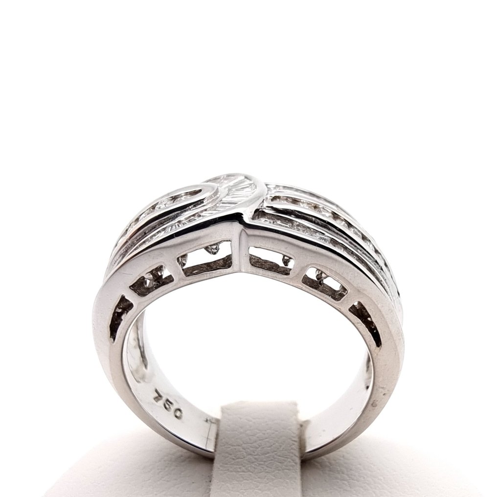 戒指 - 18K包金 白金 钻石 (天然)  - 钻石 #2.1