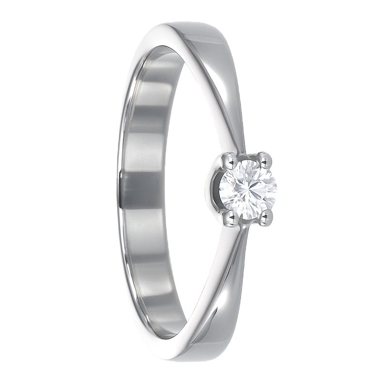 Gyűrű - 18 kt. Fehér arany - 0.10ct. tw. Gyémánt (Természetes) #1.0