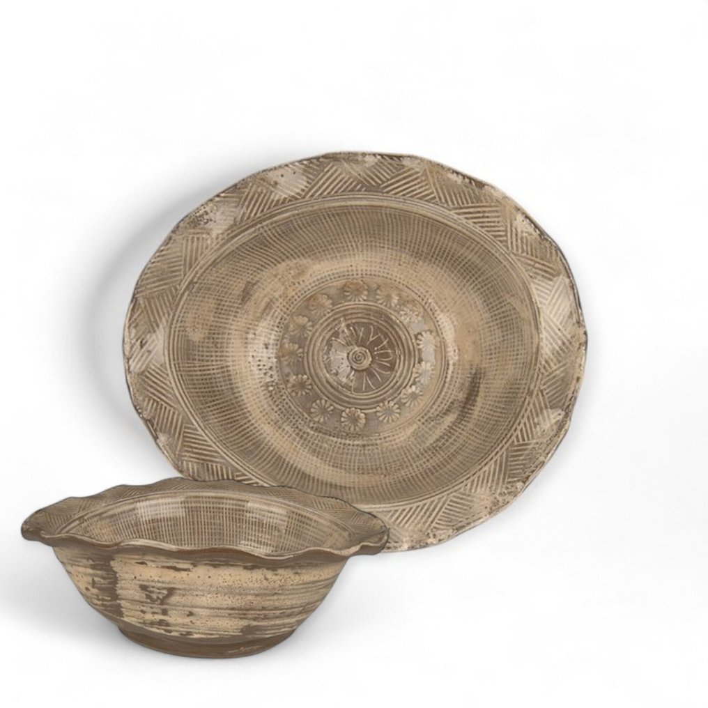 免运费加藤遥花-三岛陶瓷碗，附鉴定盒 - 江户风格茶道 - 瓷器 - Kato Haruka Ⅰ - 日本 - 江戶時代晚期 #1.0