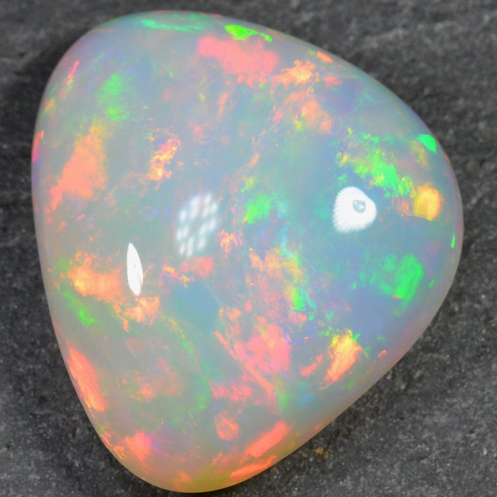 1 pcs  白色 蛋白石  - 16.94 ct - Antwerp Laboratory for Gemstone Testing (ALGT) #4.3