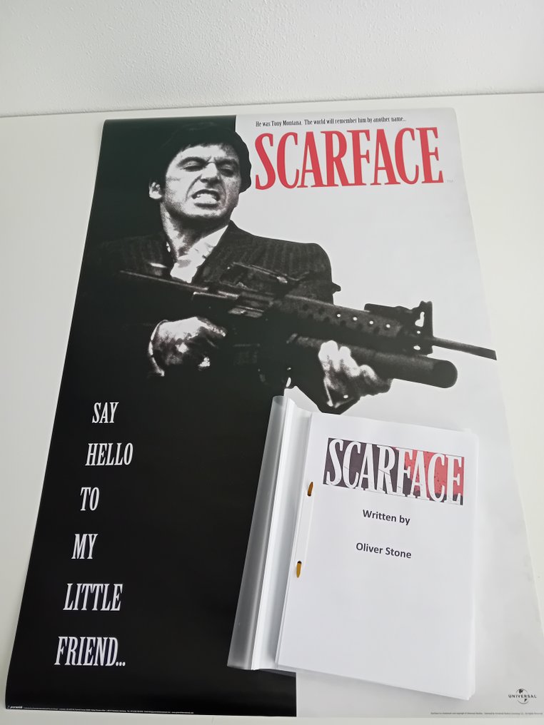 Scenariusz - Oliver Stone - Scarface - Full Screenplay / Script + Movieposter 91.5x61 cm - 2023 #1.0