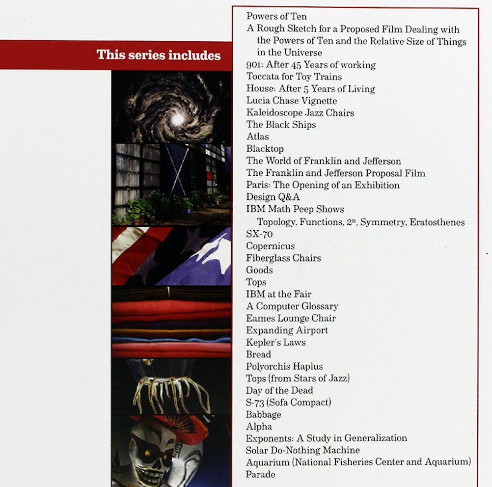 “The Eames Films are the Eames Essays.” DVD - DIRECT FROM THE EAMES OFFICE - Multiple titles - DVD box set - 1950 #3.2