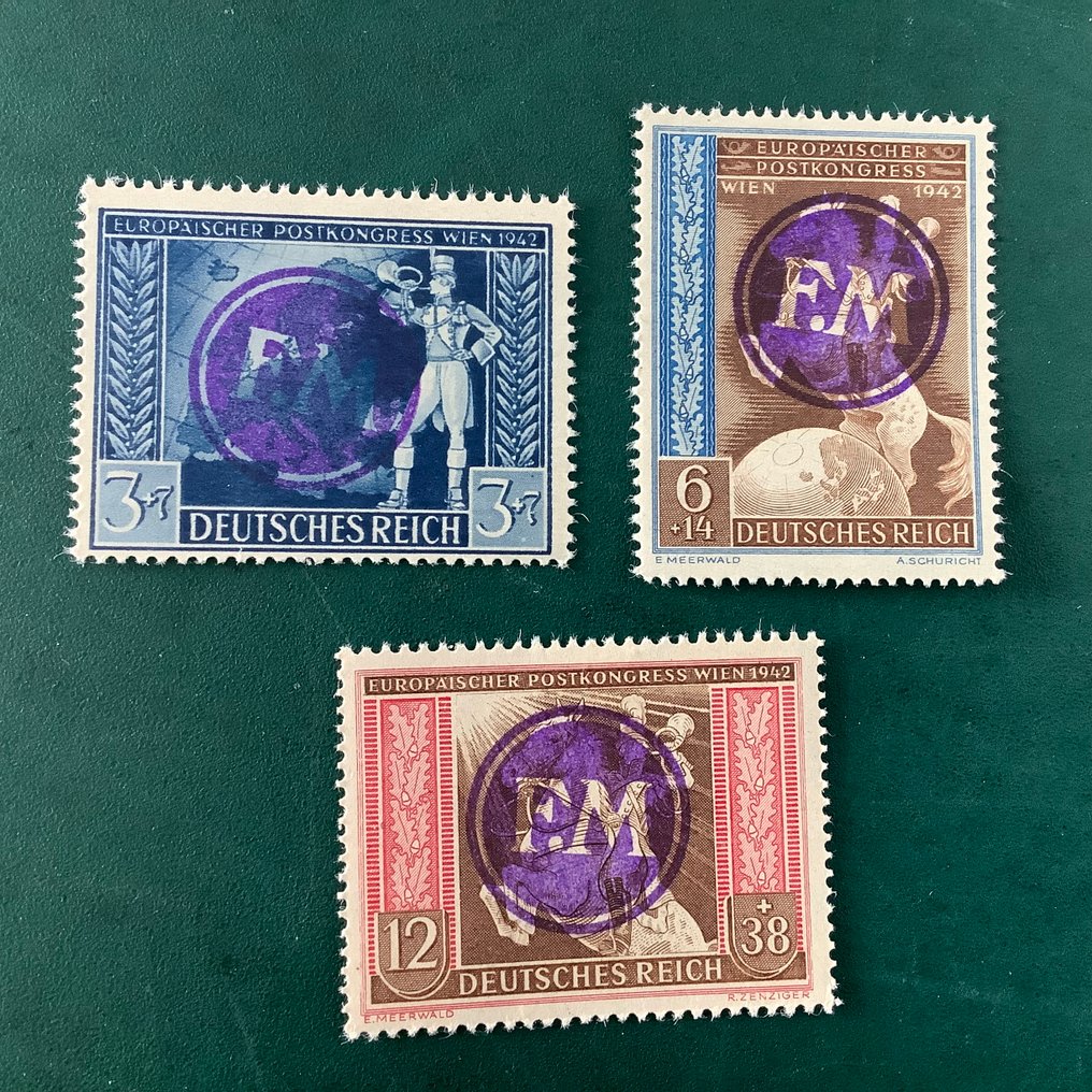 Γερμανία - Τοπικά ταχυδρομεία 1945 - Fredesdorf: Μετά το συνέδριο της Βιέννης με εκτύπωση FM - απαράδεκτα ελεγμένο Sturm. - Michel F820/822 #3.2