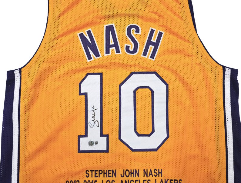 NBA - Steve Nash - Autograph - Geel aangepaste basketbalshirt  #1.0