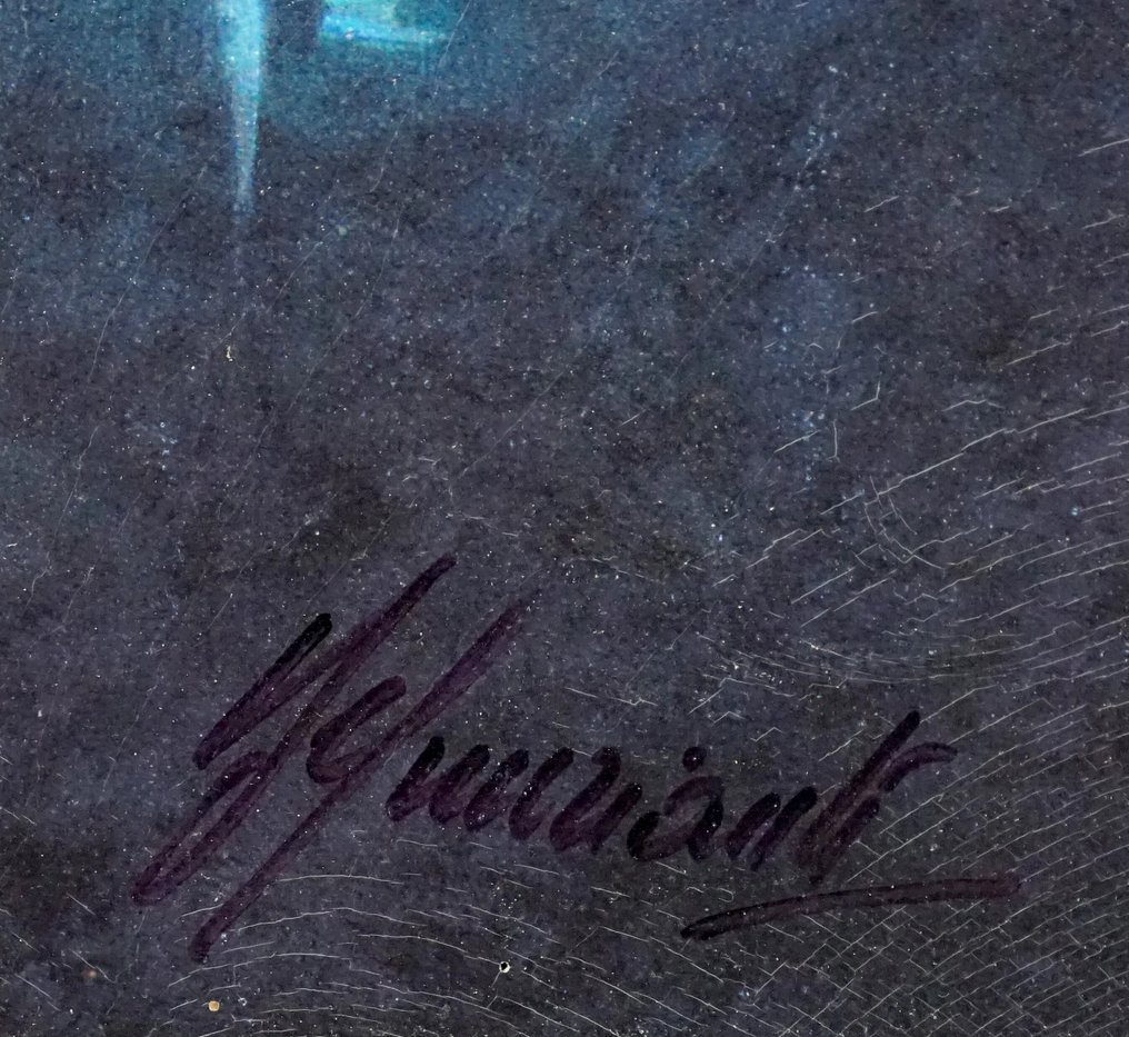 Antonio Nunziante (1956) - grande Multiplo su tela in cornice oro #2.1