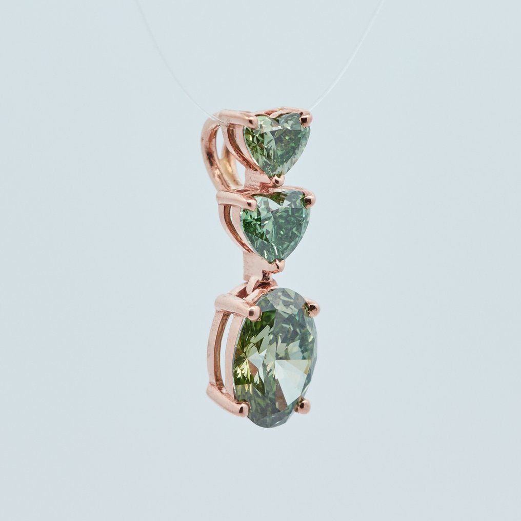 Ei pohjahintaa - Riipus - 14 kt. Ruusukulta - 1.79ct. tw. Timantti (Fancy-värinen laboratoriotimantti) #1.0