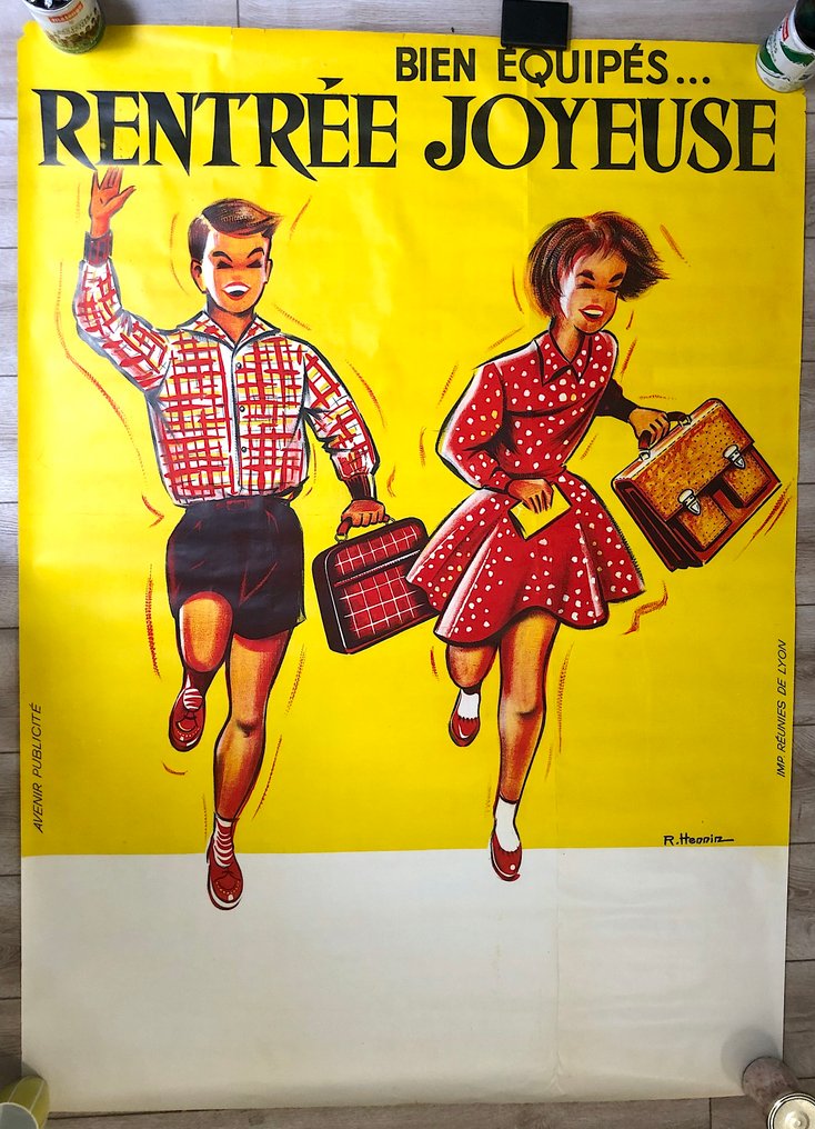 R. Hennin - Rentrée joyeuse - Affiche originale - C. 1960 #1.0