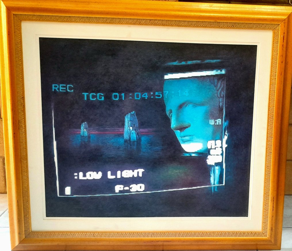 Antonio Nunziante (1956) - grande Multiplo su tela in cornice oro #1.0