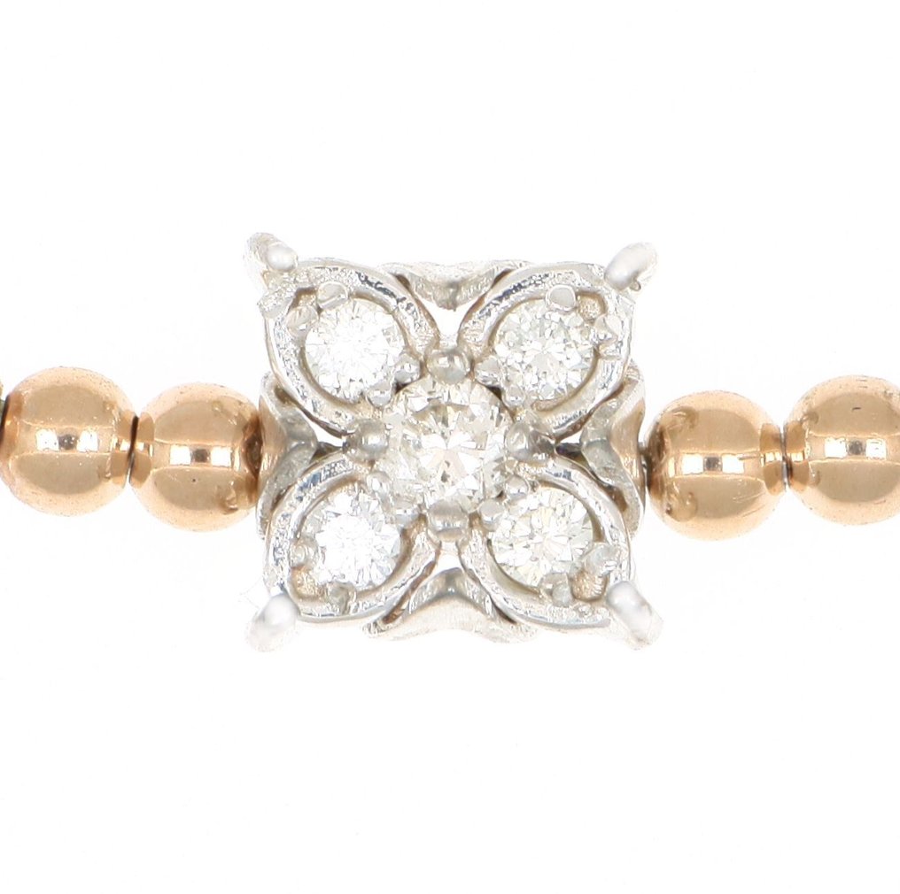 Βραχιόλι - 18 καράτια Ροζ χρυσό, Λευκός χρυσός -  0.25ct. tw. Διαμάντι (Φυσικό)  #3.2