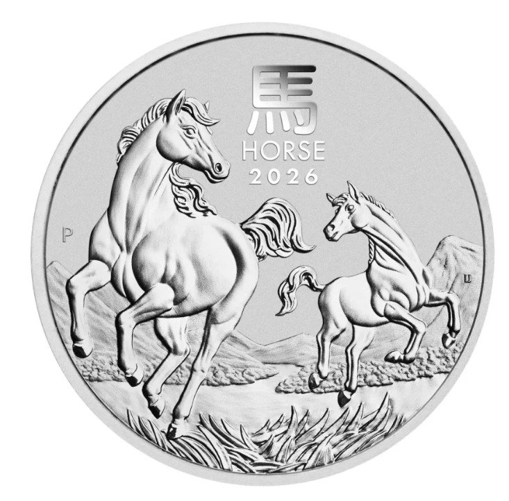 Australien. 1 Dollar 2026 – Lunar III – Year of the Horse – 1 oz Silver .9999 – BU – Limited Edition  (Ingen mindstepris) #1.0