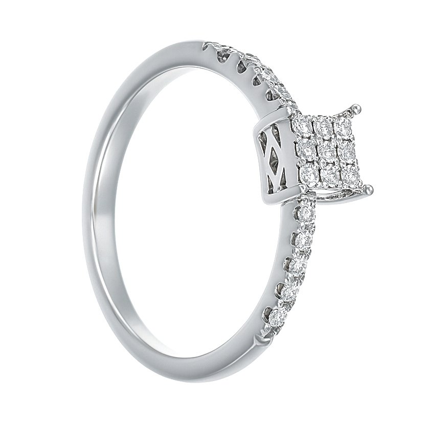 Gyűrű - 18 kt. Fehér arany, Sárga arany -  0.32ct. tw. Gyémánt (Természetes)  #1.0