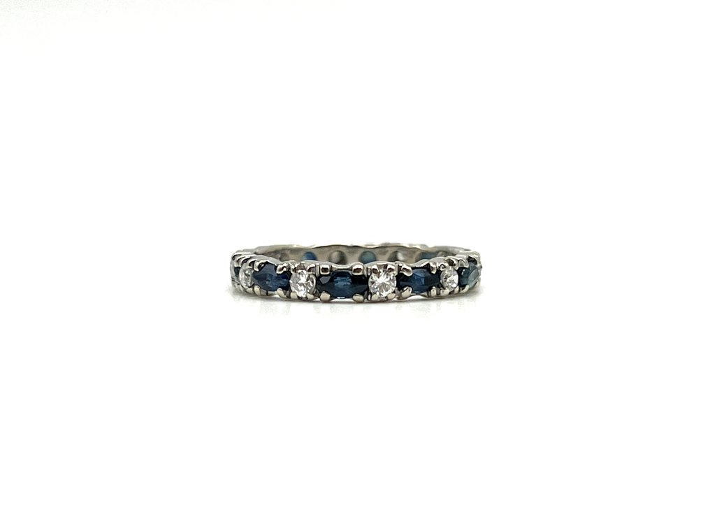 χωρίς τιμή ασφαλείας - Δαχτυλίδι - 18 καράτια Λευκός χρυσός - 0,30ct. tw. Διαμάντι (Φυσικό) - Ζαφείρι #2.1