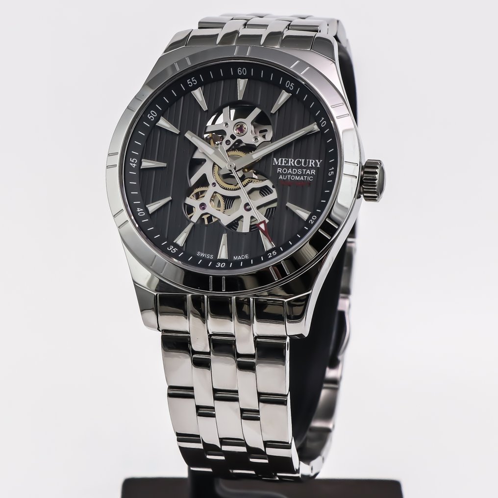 Mercury - Roadstar Skeleton Automatic Swiss Watch - MEA493SK-SS-3 - Ingen mindstepris - Mænd - 2020+  #2.1
