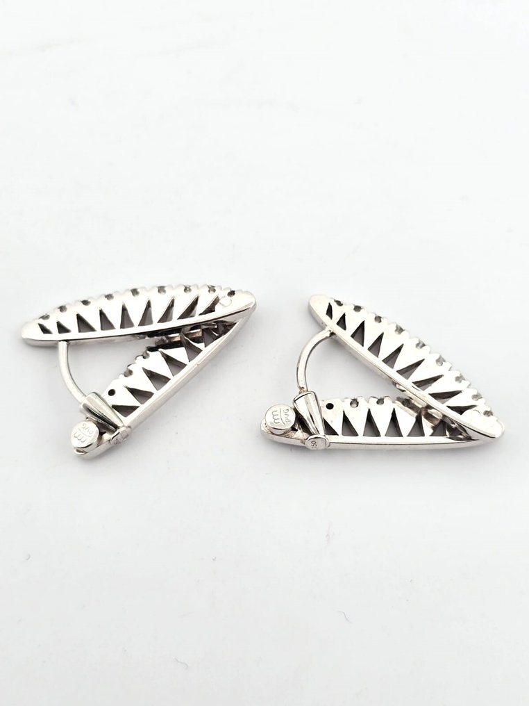 耳环 - 18K包金 白金 -  0.28ct. tw. 钻石 (天然)  #4.3