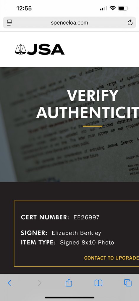 Elizabeth Berkley (Showgirls, saved by the Bell) - Signed 8x10 photo with James Spence Authentication sticker and COA number EE26997 #3.2