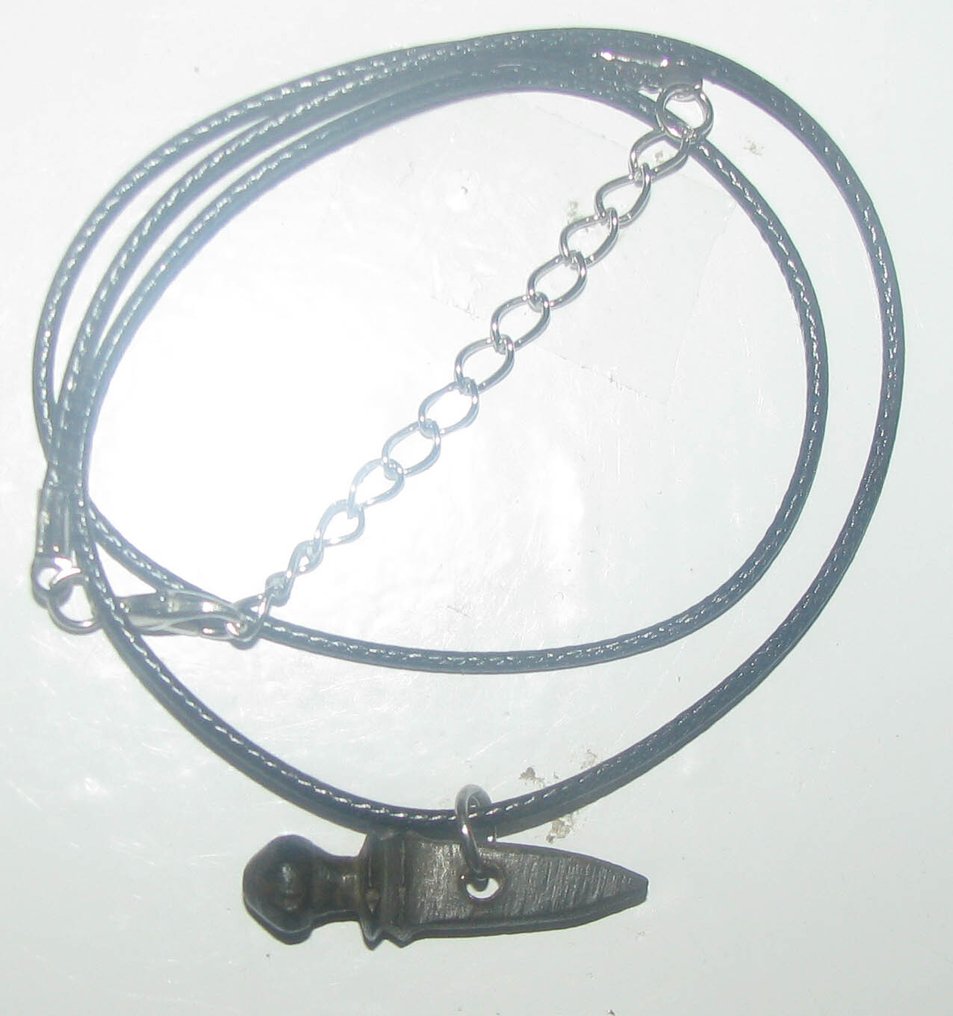 Romersk antik Bronze, Imponerende militært votivamulet af typen Gladius / PUGIO - stor størrelse - 30 mm - det 1. til 3. Sværd  (Ingen mindstepris) #3.2