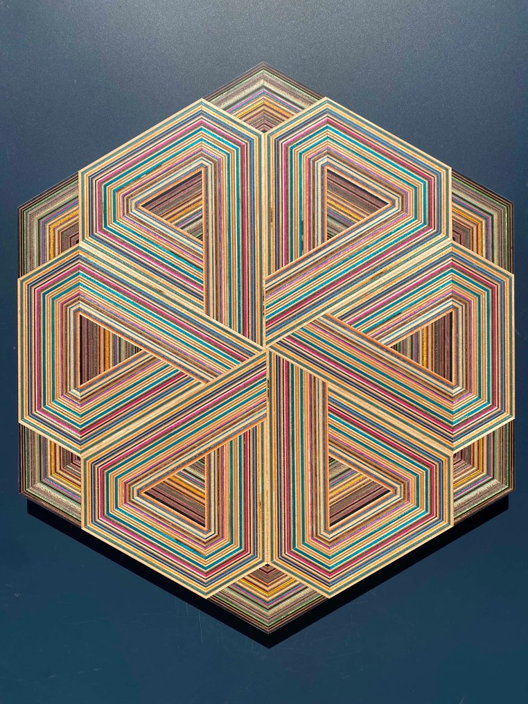 Danilo Nedić - Focused Skateboard Woodworks - "Interpretzel" ~ 2025 - ArtDecko Wall Art - recycled skateboards #3.2