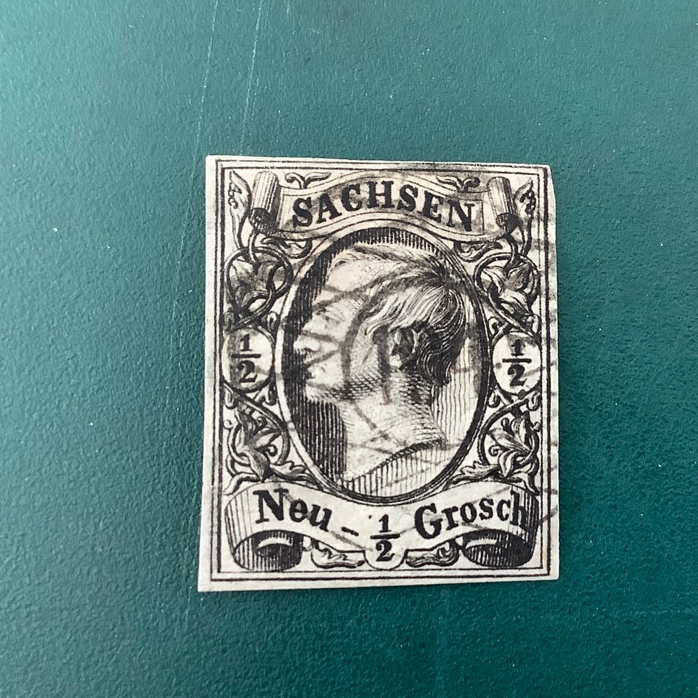 Σαξονία 1855/1856 - Όμορφη κεντρική σφραγίδα 194 από Schönfeld κοντά στη Δρέσδη. - Michel 8 #1.0