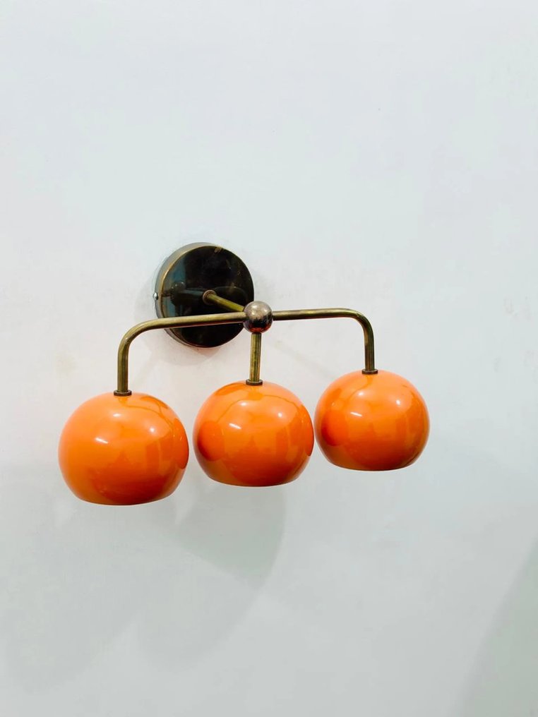 Væglampe - GLC-AS-PL-MBD12 ORANGE VINTAGE VÆGSCONCE - Støbemessing, Messing - Italiensk væglampe #3.2