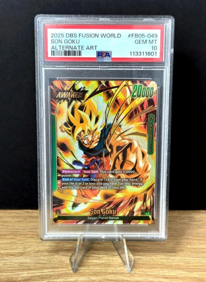 Dragon Ball Fusion World FB05 - Son Goku - Leader Alternate Art Graded card - PSA 10 #1.0