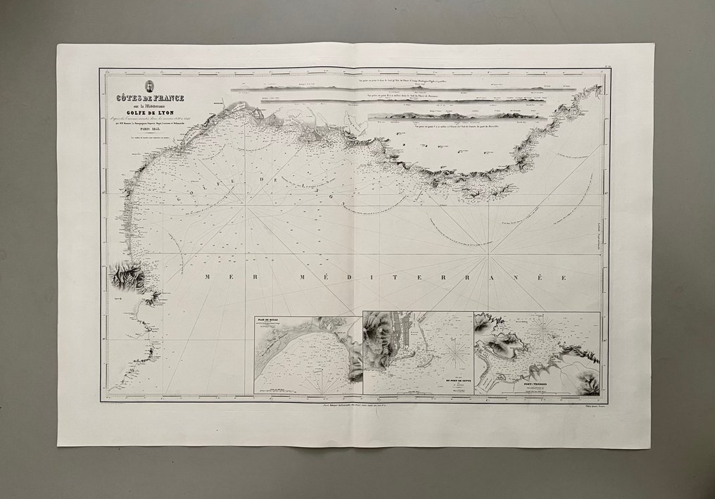 France - Mediterranean Sea - France, Lyon, Marseille, Toulon, St. Tropez, Nice; A. Robiquet - Côtes de France sur la Méditerranée - Golfe De Lyon [...] - 1851-1860 #1.0