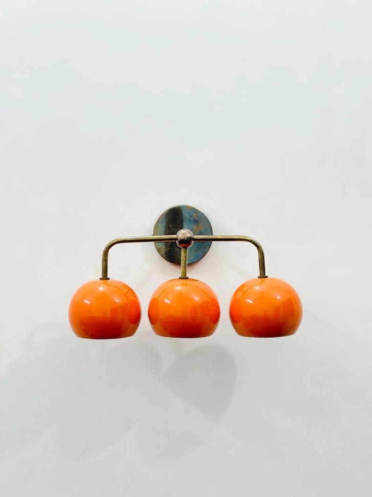 Væglampe - GLC-AS-PL-MBD12 ORANGE VINTAGE VÆGSCONCE - Støbemessing, Messing - Italiensk væglampe #2.1