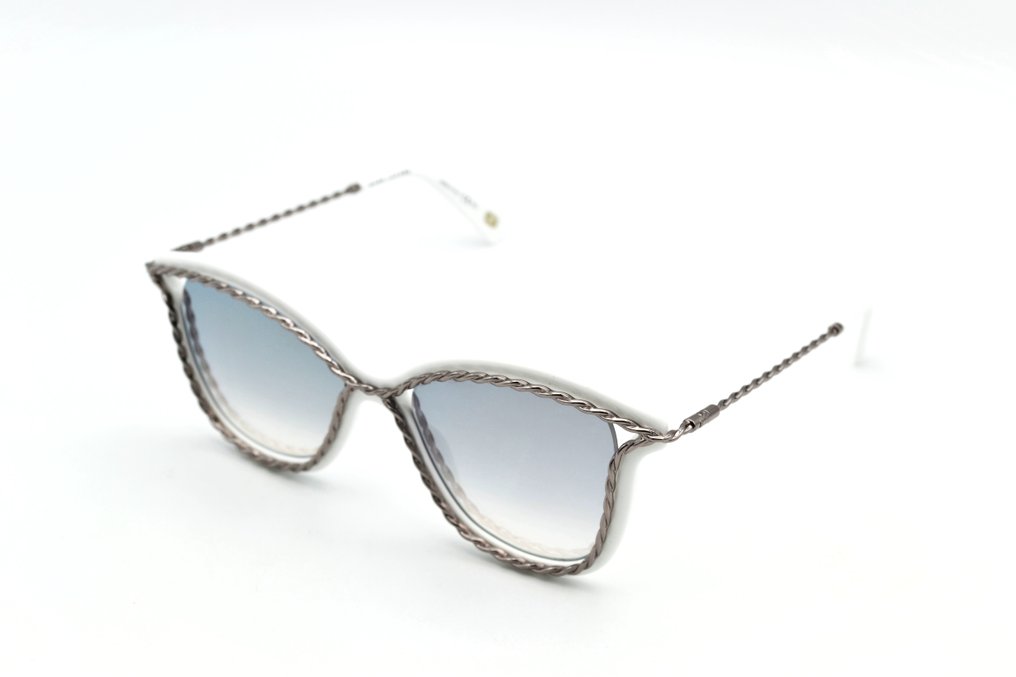 Marc Jacobs - Made in Italy - 160S VK6IC - White Acetate & Curved Silver Metal - Mirrored Lenses - *New* - Solbriller #1.0