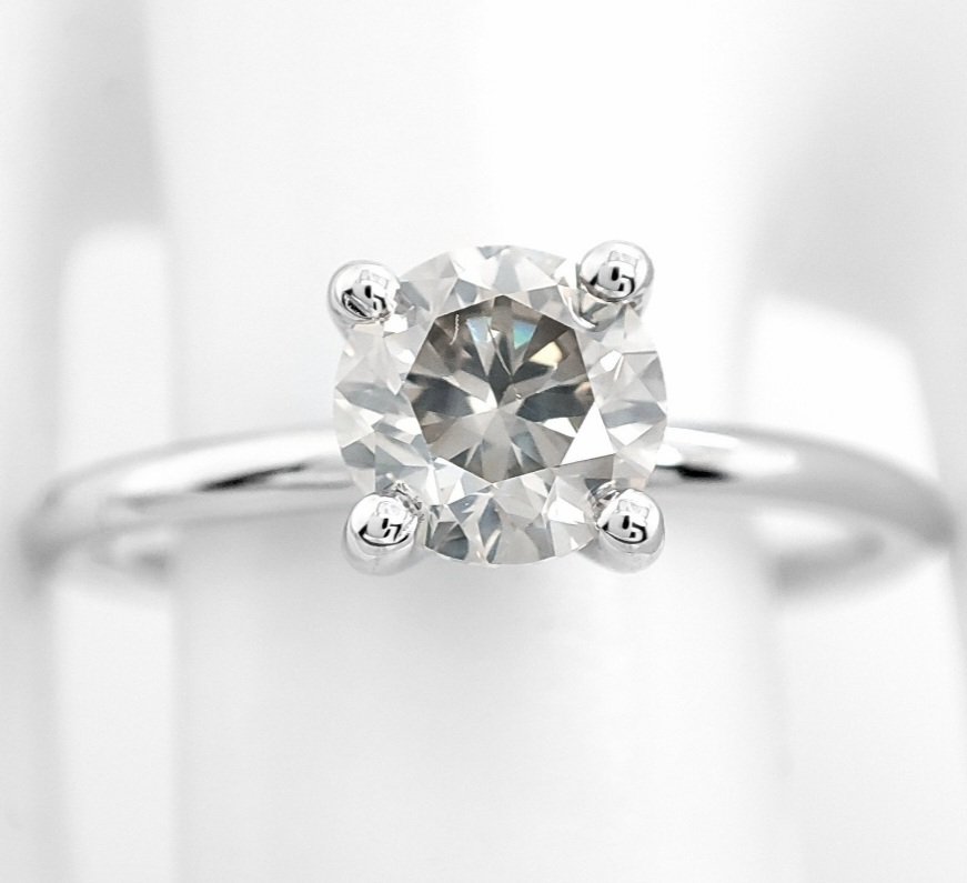 Δαχτυλίδι - 14 καράτια Λευκός χρυσός -  0.92ct. tw. Διαμάντι (Φυσικό) #1.0