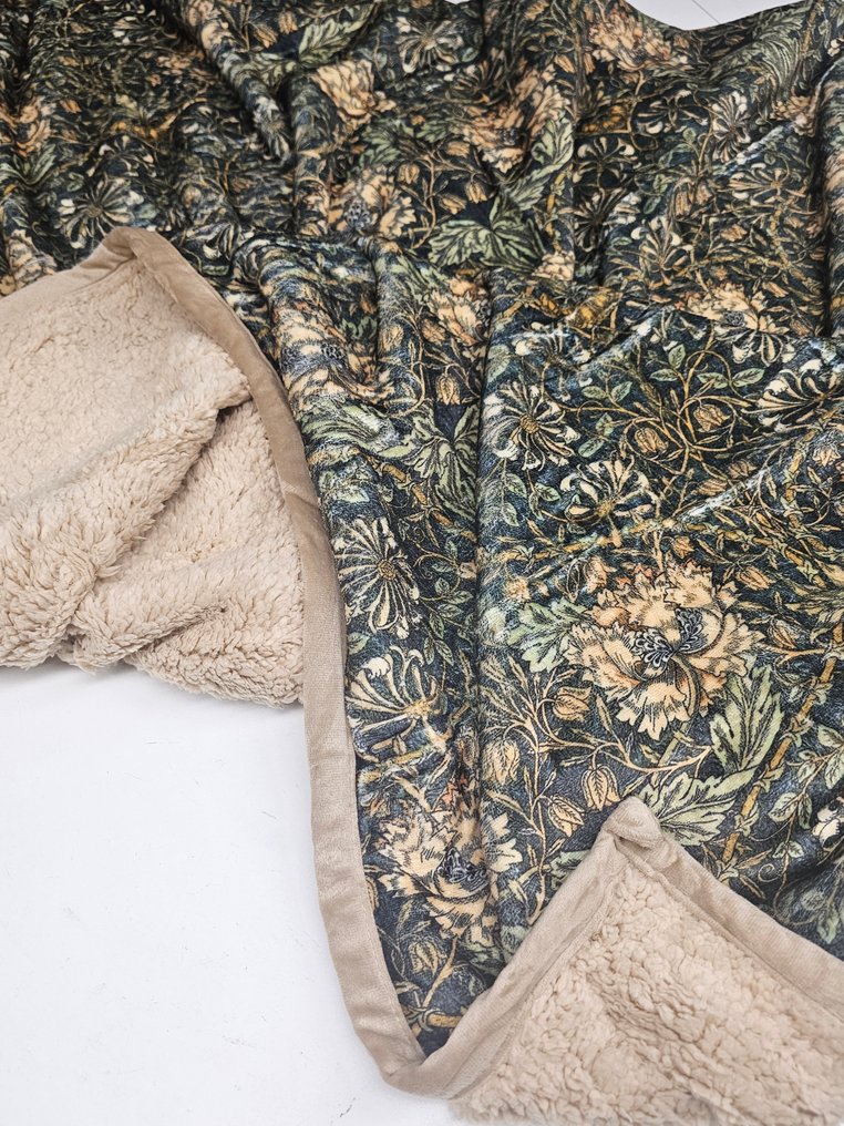 Plaid William Morris Plush Exclusive - 'Honeysuckle' 'Caprifoglio' - 200x150cm - Sherpa Blanket - Throw - 200 cm - 150 cm #4.3