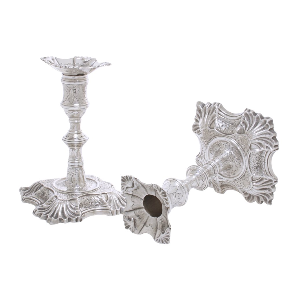 William Cafe - Candeliere (2) - .925 argento - 1760 candelabro #1.0