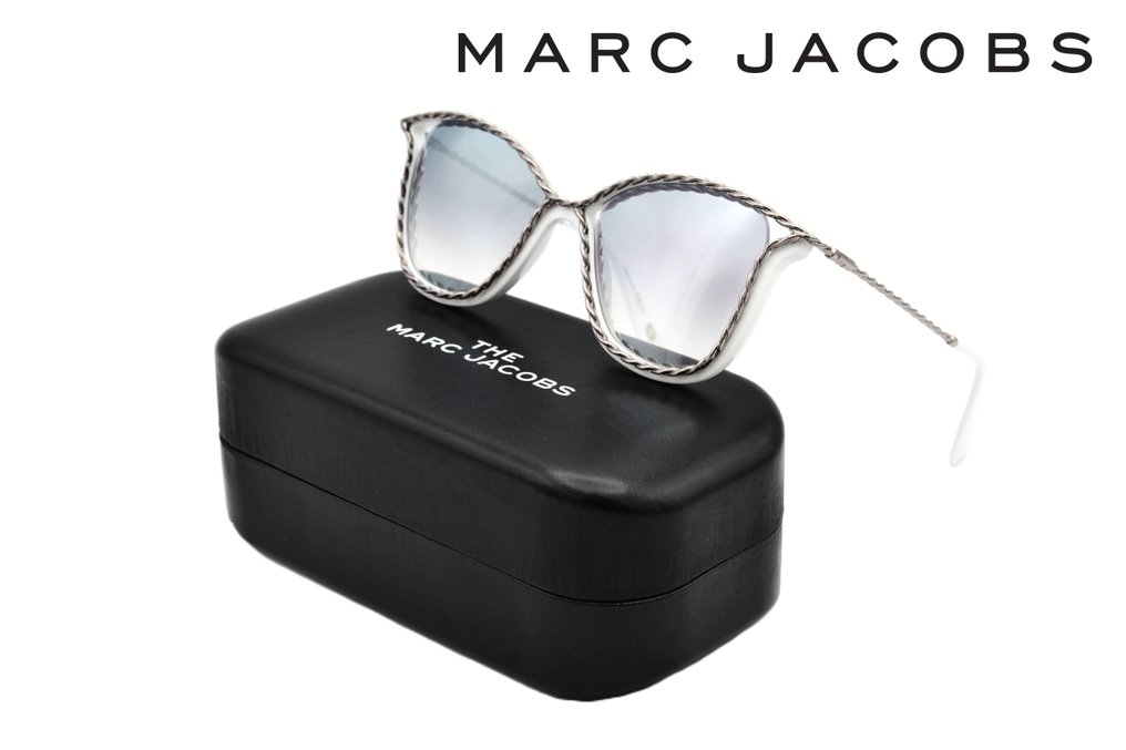 Marc Jacobs - Made in Italy - 160S VK6IC - White Acetate & Curved Silver Metal - Mirrored Lenses - *New* - Solbriller #1.0