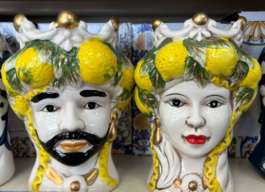 花盆 - 陶瓷 - Coppia di teste di Moro #1.0