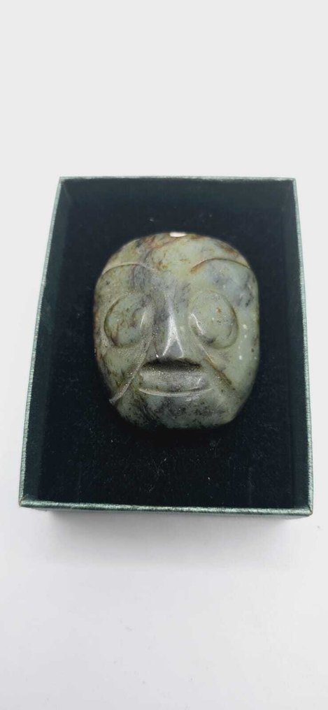 缅甸玉制吊坠护身符 - 人形面孔 - 67,59克 (1) - 护身符 #1.0