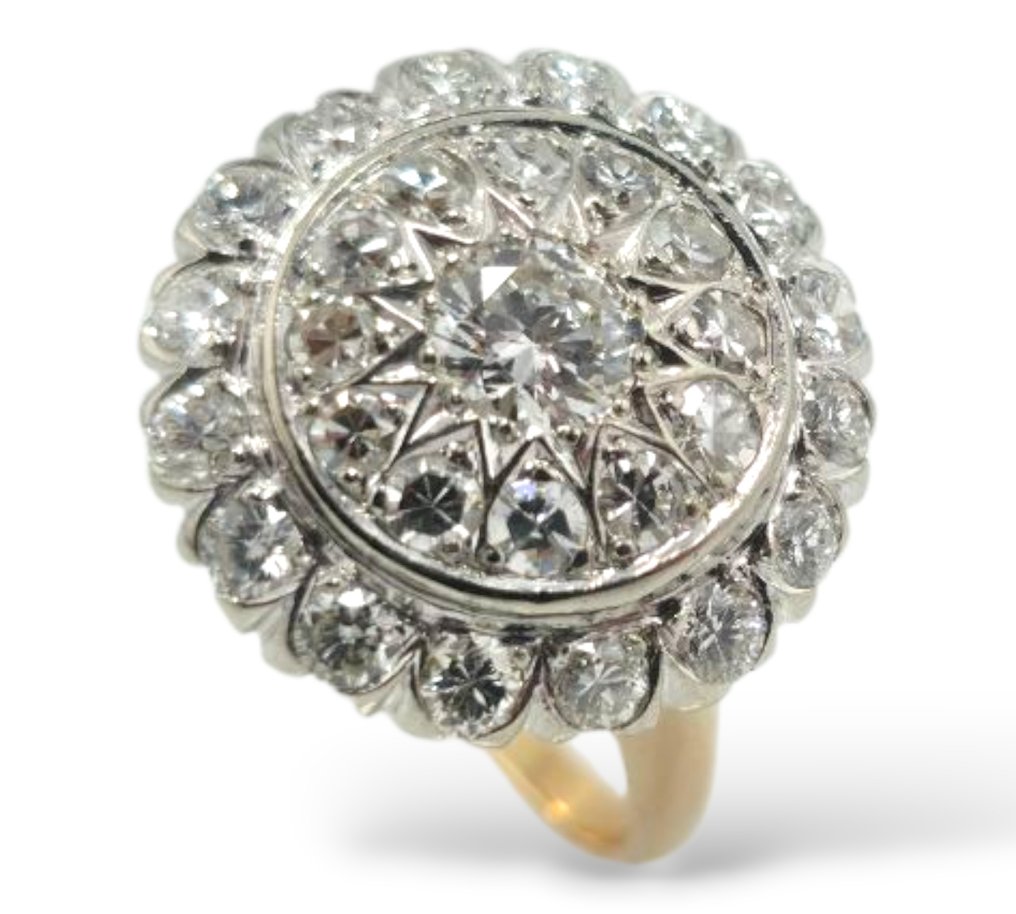 Δαχτυλίδι - 14 καράτια Λευκός χρυσός, Κίτρινο χρυσό, Δαχτυλίδι από 14Κ κίτρινο και λευκό χρυσό και διαμάντι 1,62 καρατίων. -  1.62ct. tw. Διαμάντι (Φυσικό)  #3.2